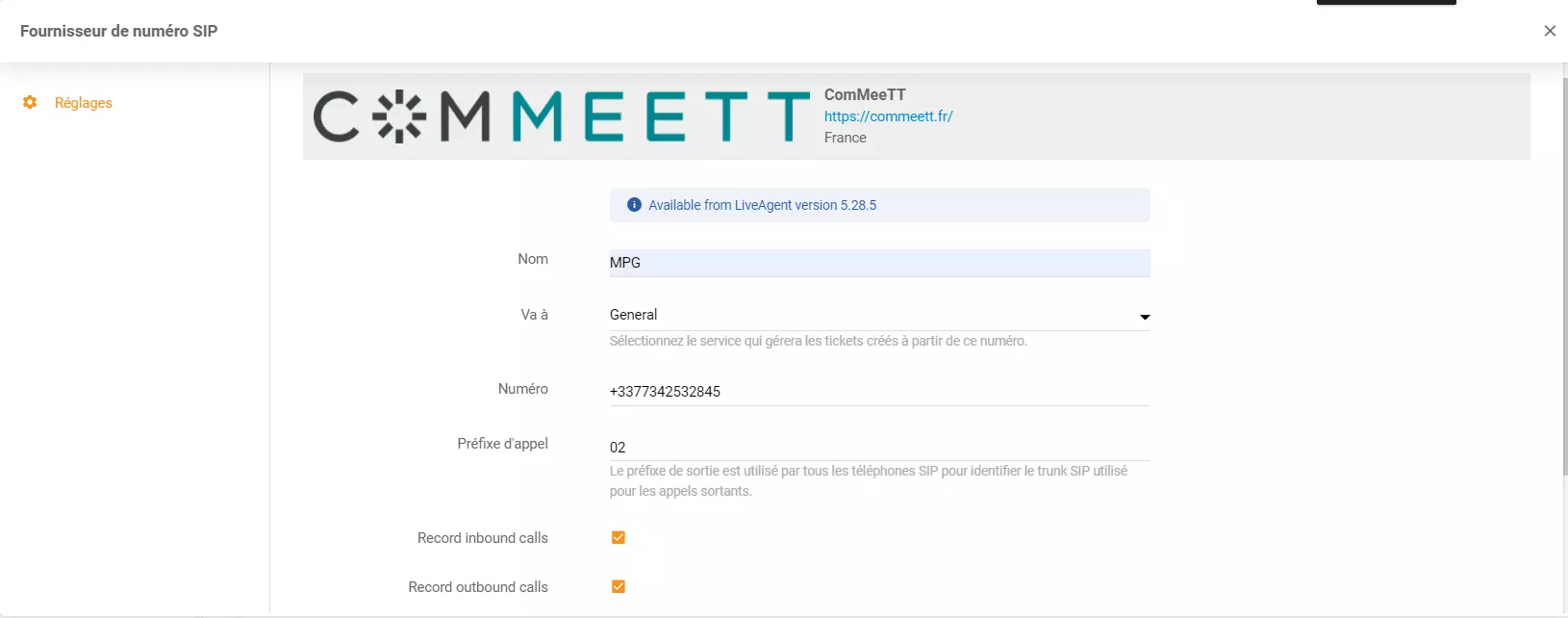 Thông tin xác thực ComMeeTT