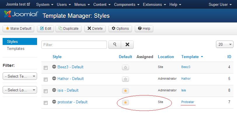 Thiết lập Joomla