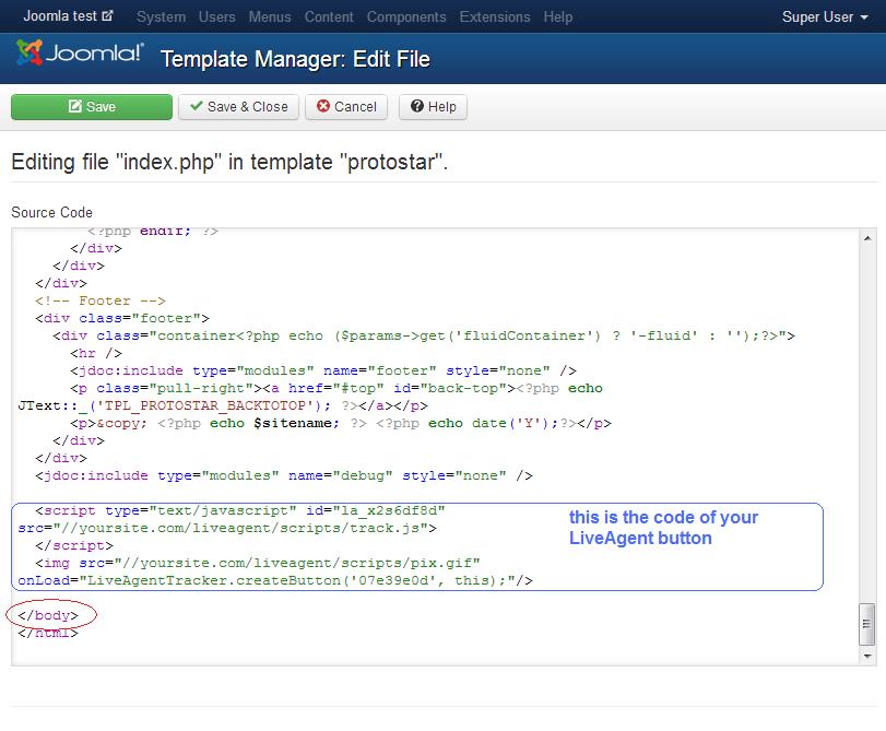 Trình chỉnh sửa mẫu Joomla