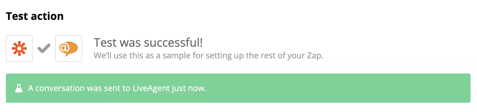 Kiểm tra tích hợp LiveAgent và Asana thành công