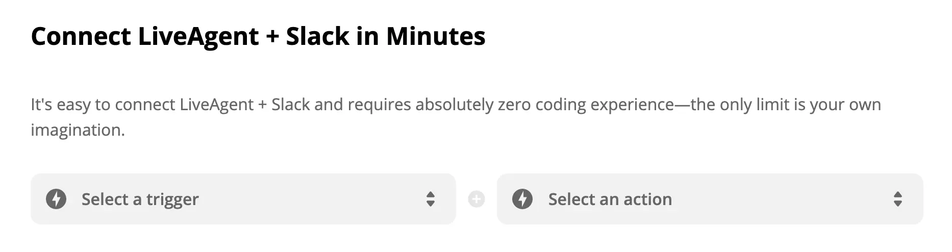 Lựa chọn kích hoạt và hành động LiveAgent + Slack trên Zapier