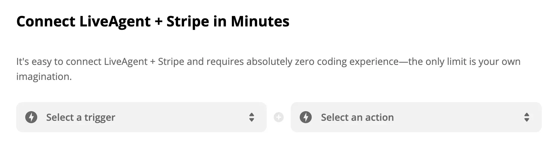 Trang tích hợp LiveAgent và Stripe trên Zapier