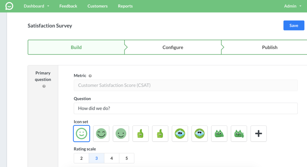 Tạo khảo sát tùy chỉnh trong Simplesat