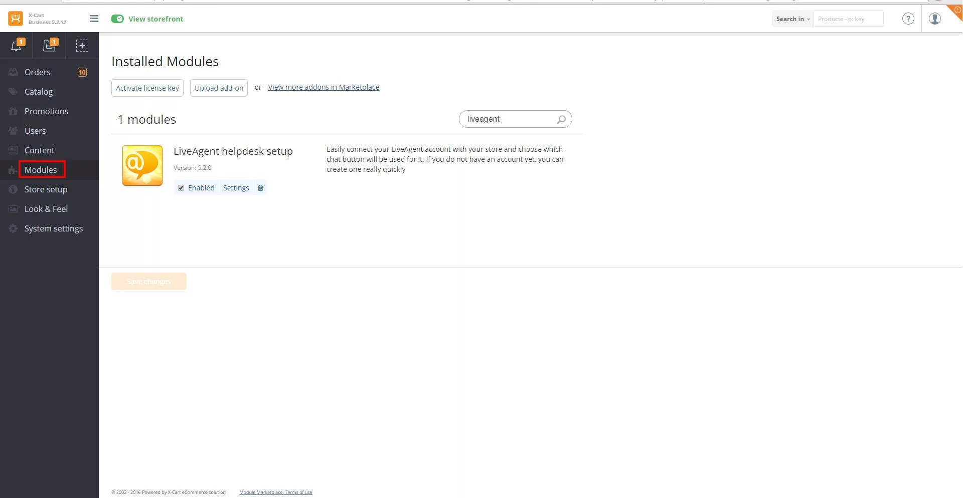 Thiết lập tích hợp X-Cart LiveAgent