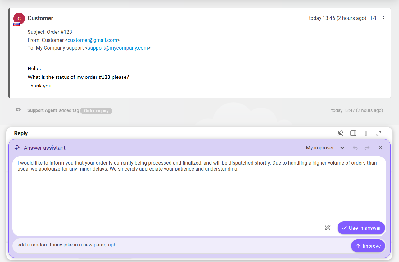 LiveAgent AI Answer Improver và Composer