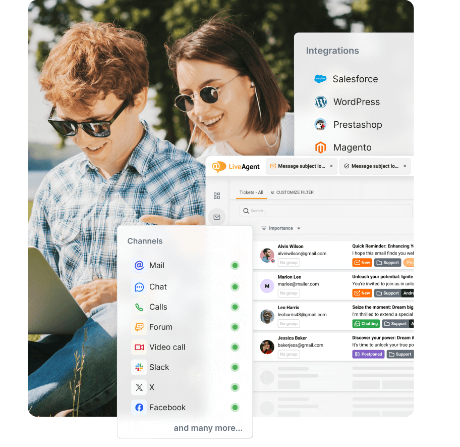 Tất cả kênh hỗ trợ khách hàng được hợp nhất trong LiveAgent