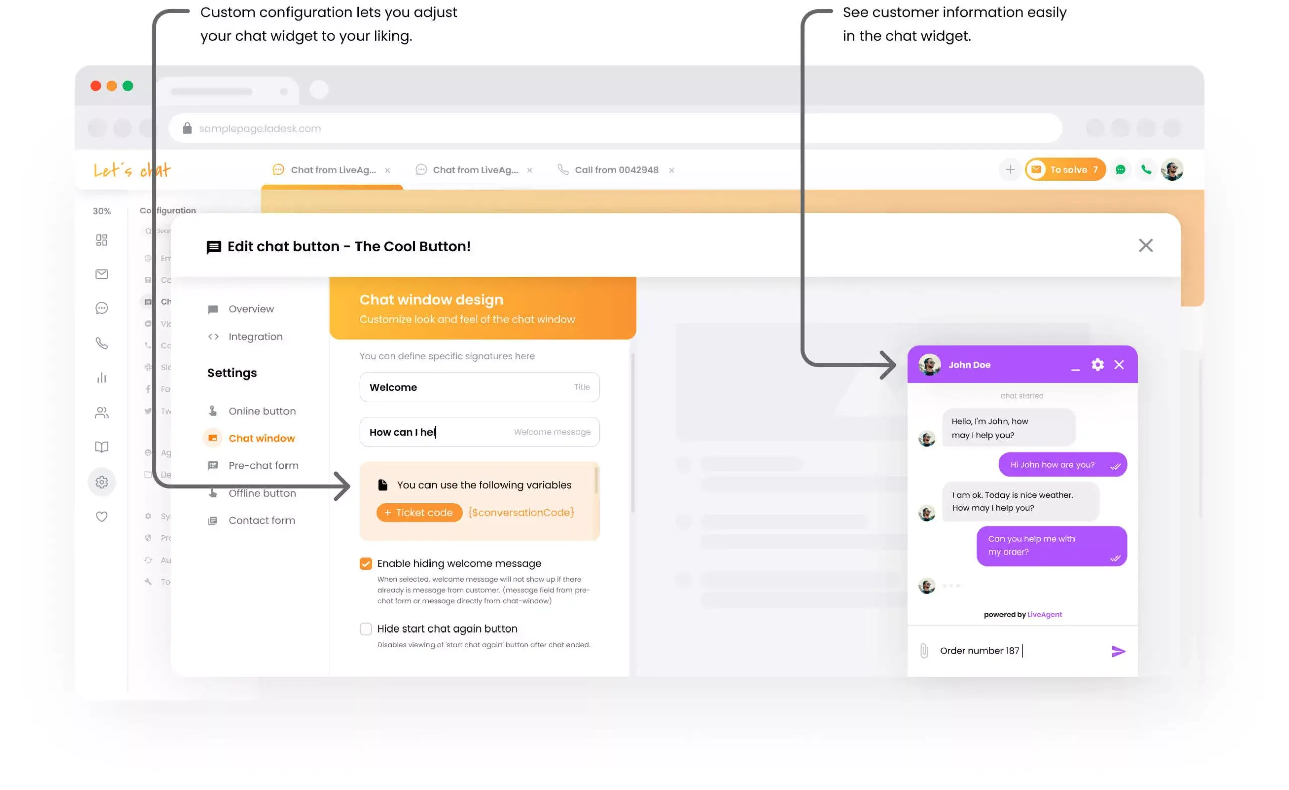 Tùy chỉnh cửa sổ chat