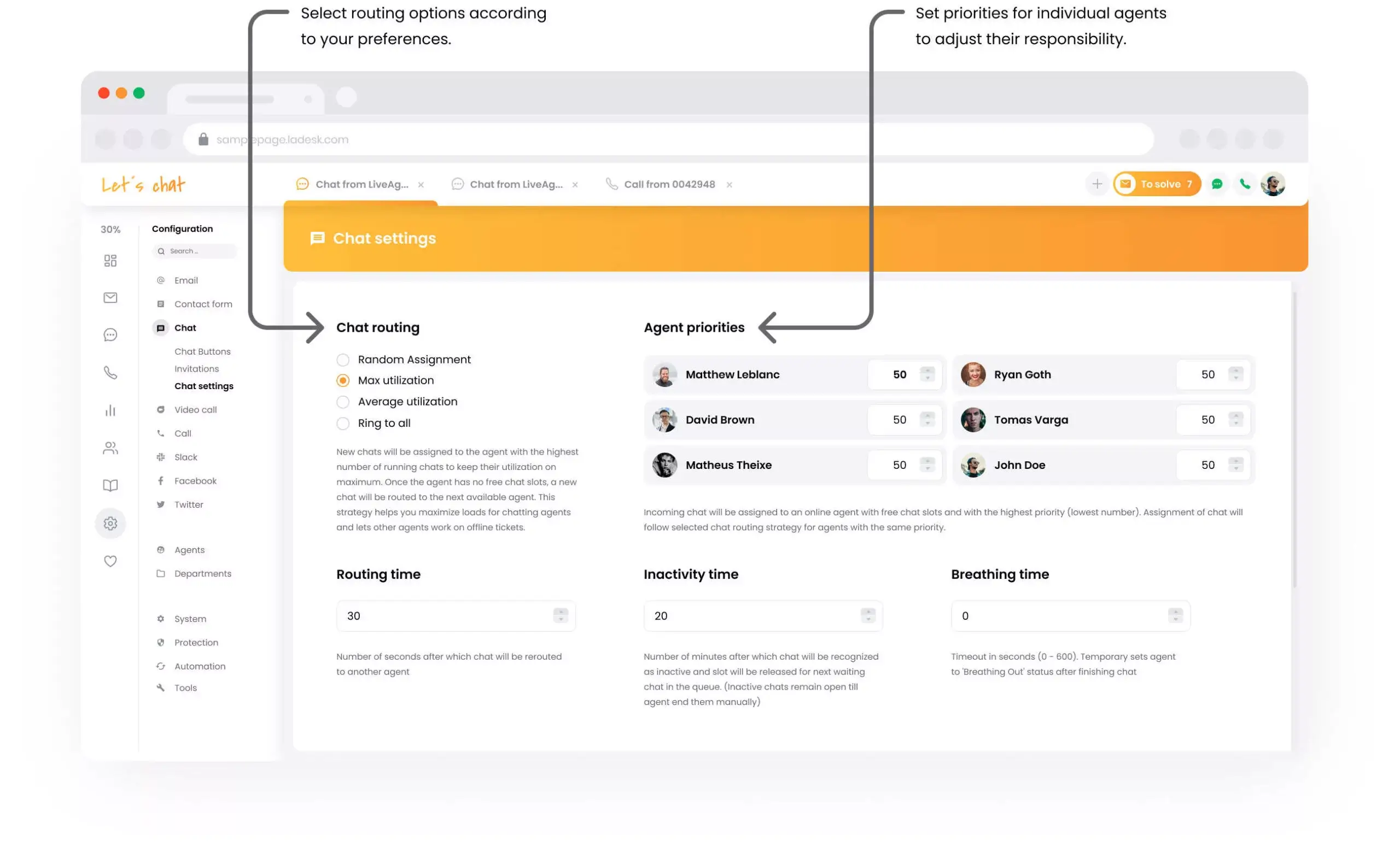 Trả lời các cuộc chat