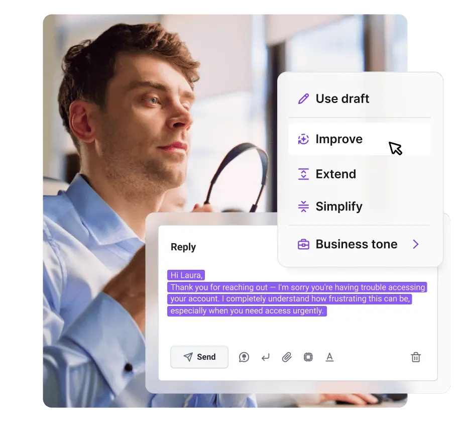 AI Answer Improver cho các nhân viên live chat