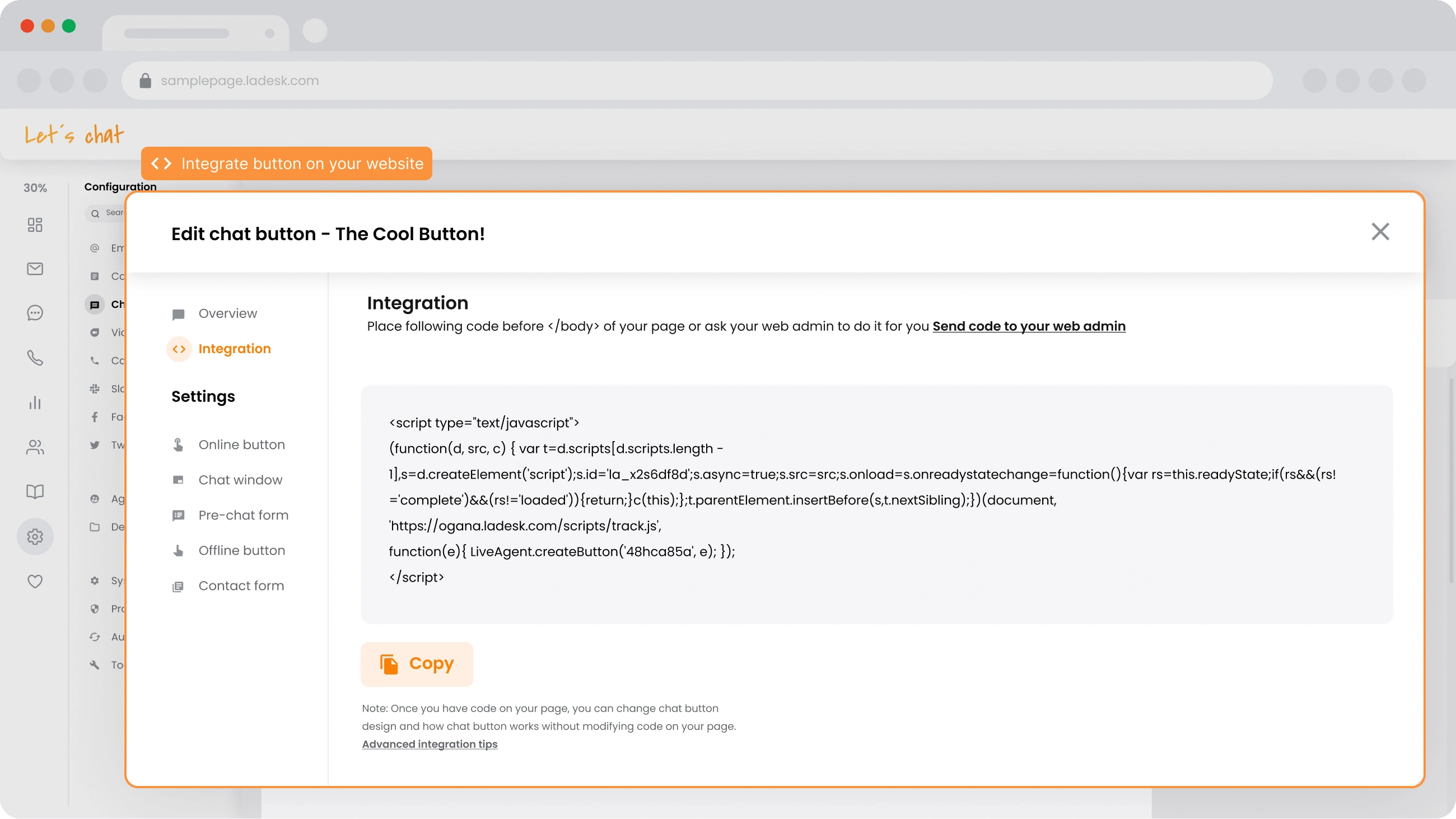 Tích hợp trang web