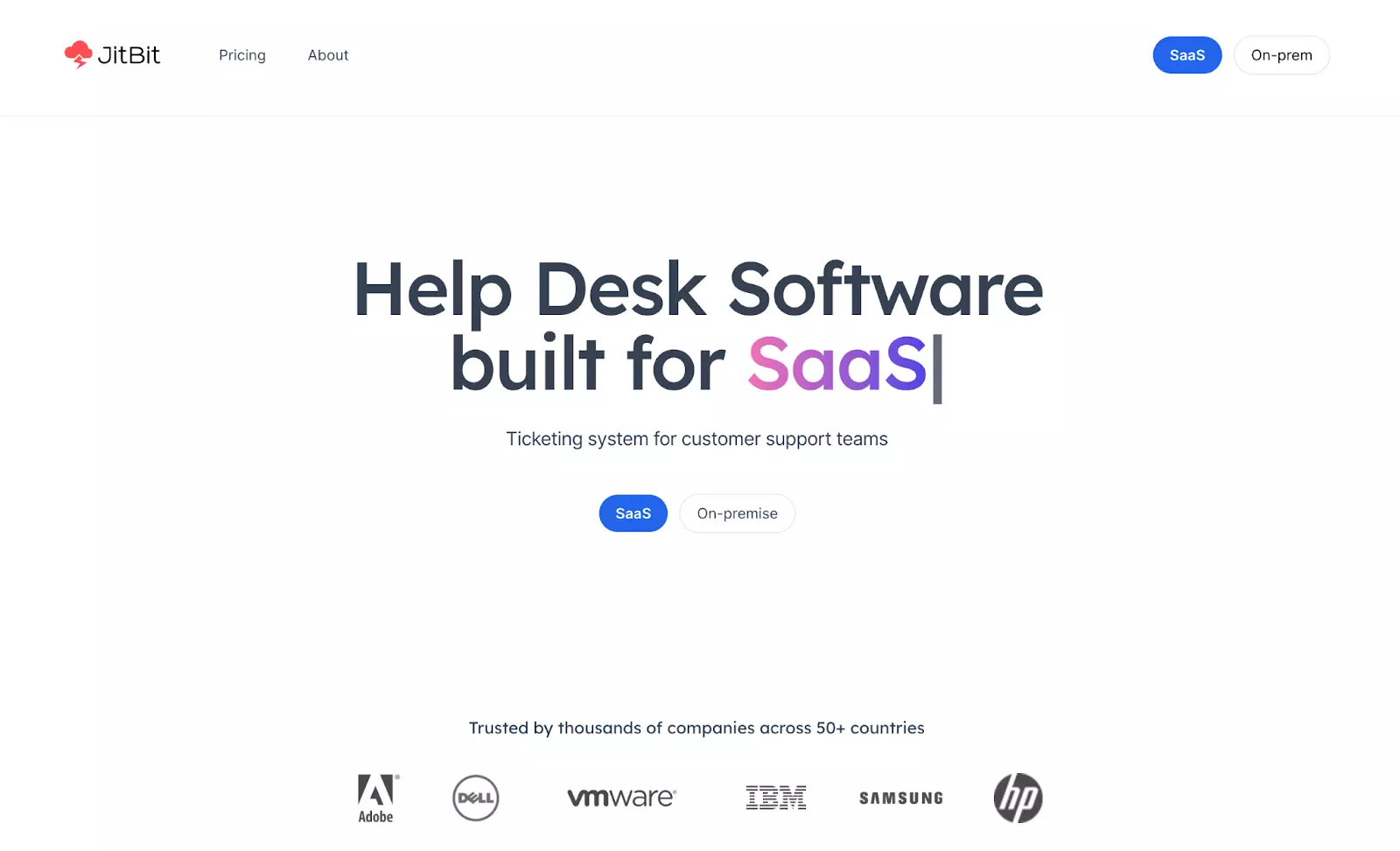 Trang chủ phần mềm quản lý ticket Jitbit