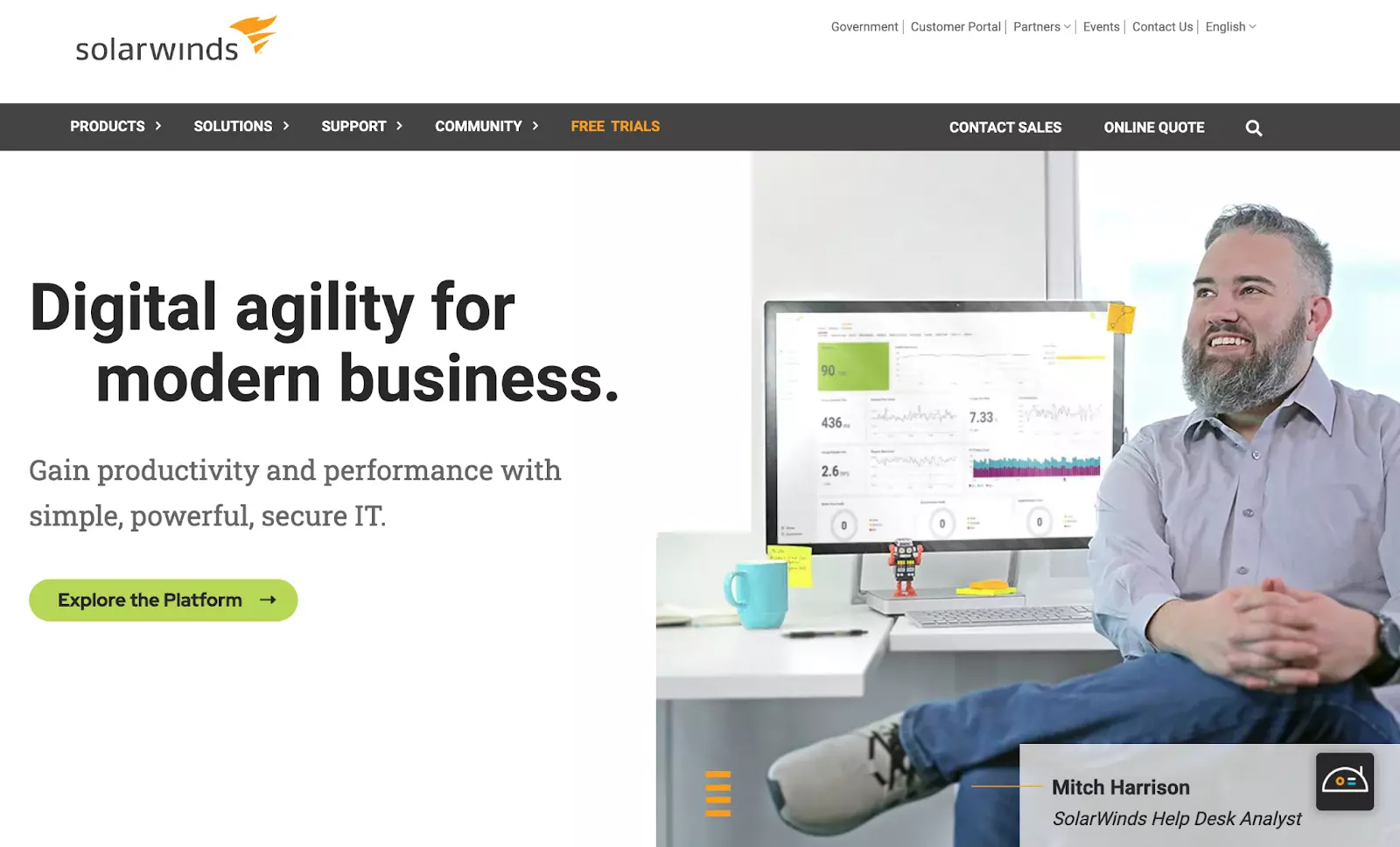 Trang chủ hệ thống hỗ trợ quản lý ticket Solarwinds