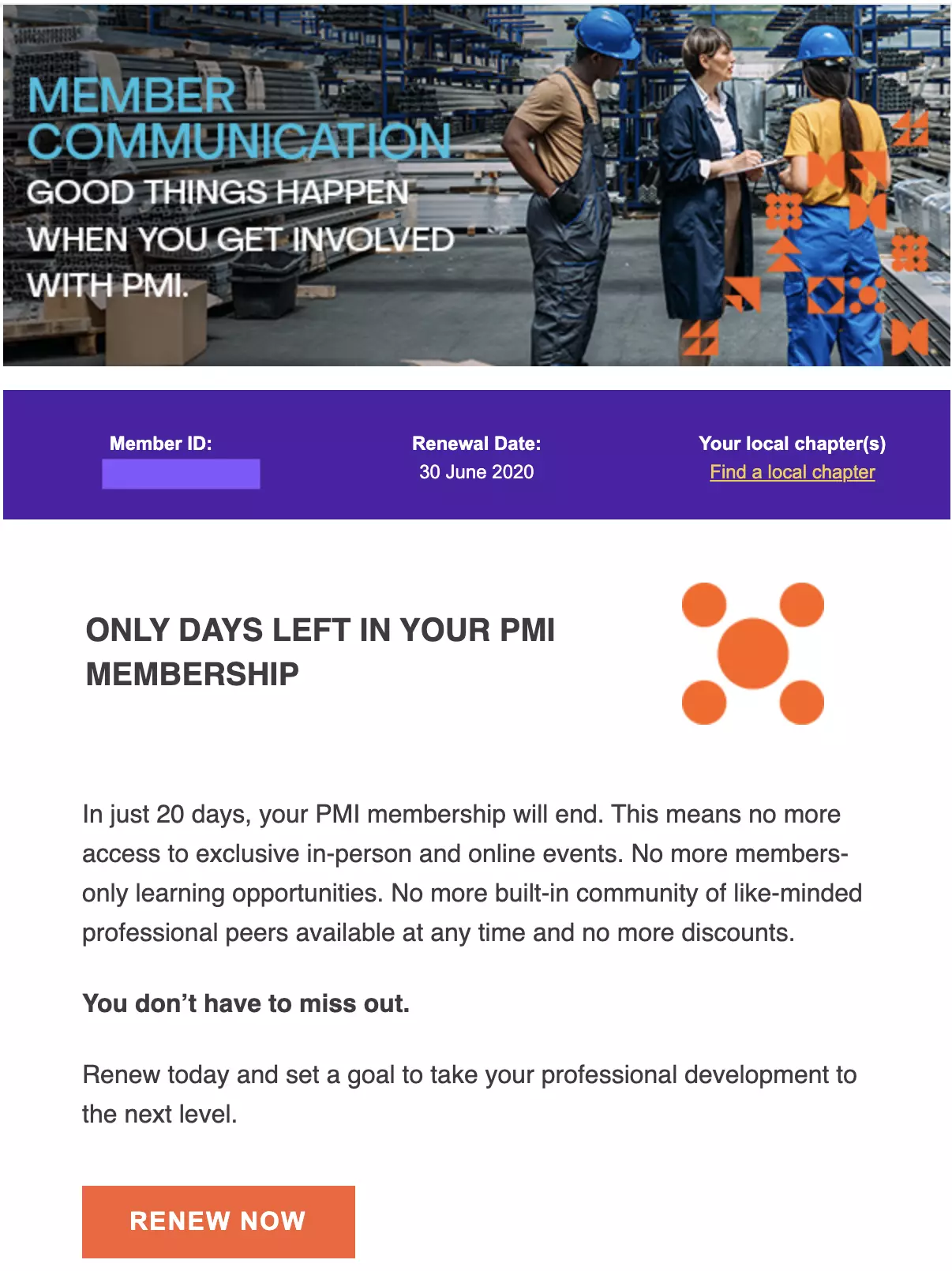 Mẫu email gia hạn PMI