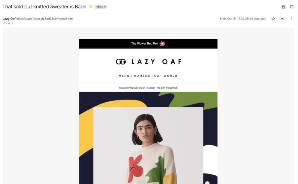 Email cơ hội cuối cùng của Lazy Oaf