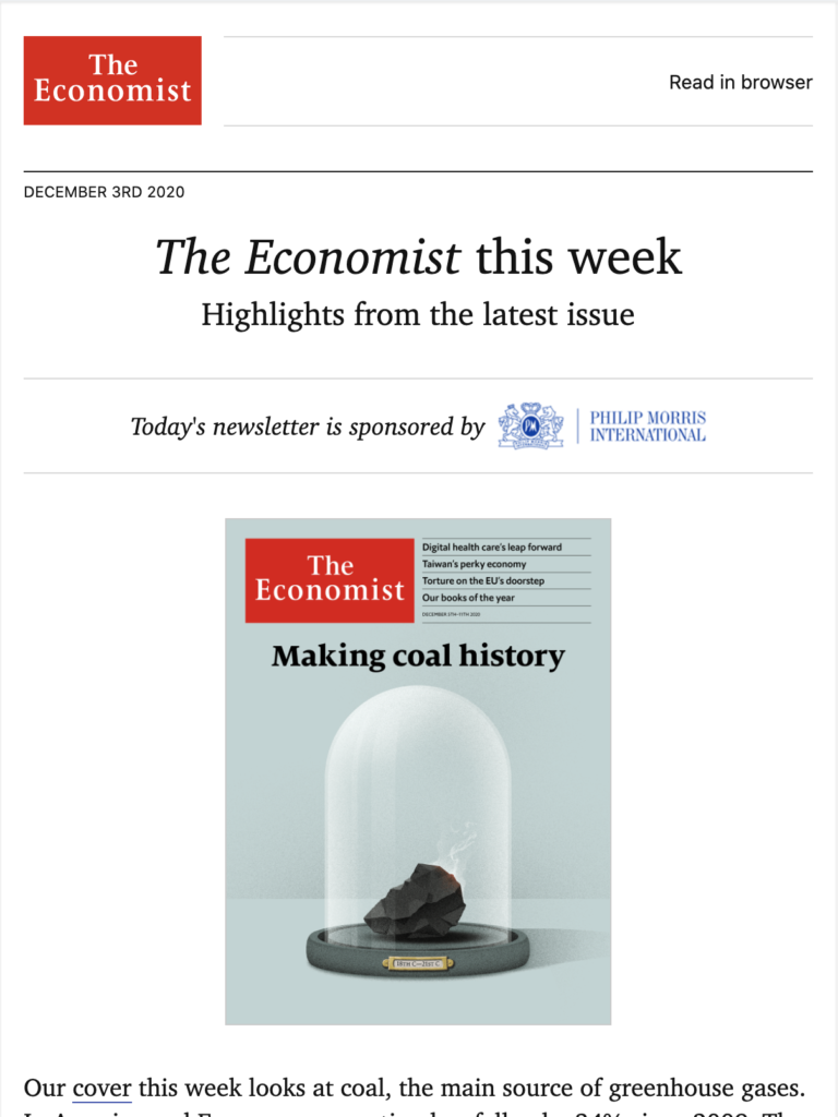The Economist thông báo bài viết mới