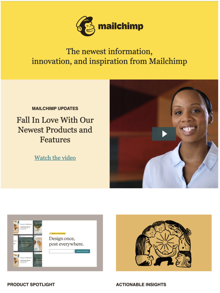 Mẫu email blog mới của Mailchimp