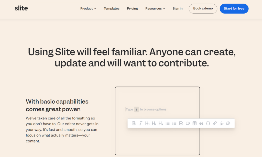 Trang chủ cơ sở kiến thức Slite