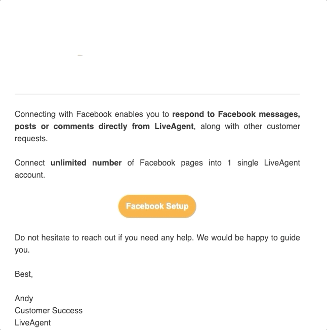 Example of an invitation email